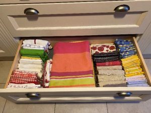 linge maison après tri et pliage