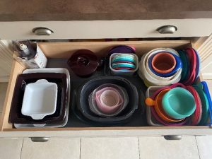 Tiroir cuisine après tri et rangement