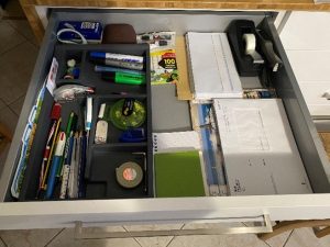 tiroir entrée après tri et organisation