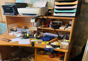 bureau avant tri et rangement