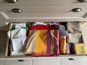 linge de maison avant tri et pliage